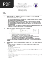 Summative Test 1 in MAPEH 8