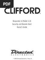 Clifford Responder LE Model 3.3X - Security and Remote Start - Owner's Guide