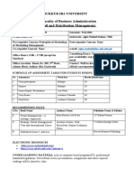 Course Outline of Retail & Distribution Management Fall 2022