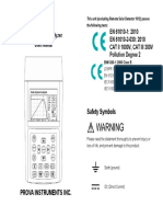 PROVA 1011: Solar System Analyzer EN 61010-1: 2010 EN 61010-2-030: 2010 Cat Ii 1000V, Cat Iii 300V Pollution Degree 2