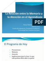 Memoria y Atencion en El Aprendizaje