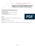 The Effect of Service Quality On Customer Satisfaction During Covid-19 Pandamic: Evidence From Hotels in Debre Markos Town