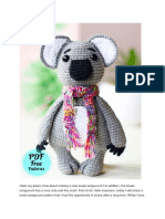 Crochet Koala With Scarf Amigurumi PDF Free Pattern