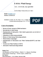 Wind Energy Course SEE614 First Lecture