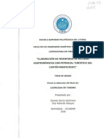 Elaboración de Inv Ntario de Recurso Gastronómicos Con Pot Ncial Turí:Stico Del Cantón Mon Ecristi