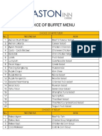 Buffet Menu