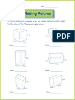 Volume Math Worksheet