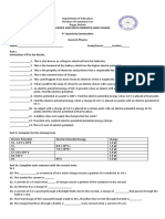 Physics Exam 4th Grading