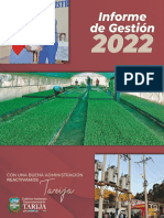 Informe de Gestión de La Gobernación de Tarija 2022