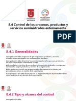 8.4 Control de Los Procesos, Productos y Servicios Suministrados Externamente