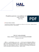 Prophetes-Pasteurs. La Politique de La Delivrance en Cote D Ivoire