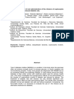 Hypoglycemic Effect of Oral Administration of The Infusion of Leptocarpha Rivularis in Alloxan Induced Diabetic Rats