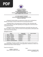 Accomplishment Report Class Program Chairperson