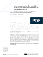 Psicodinâmica Do Trabalho e A Saúde Coletiva