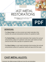 Cast Metal Restorations 2021