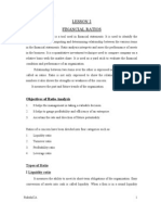 Lesson 2 Financial Ratios: Objectives of Ratio Analysis