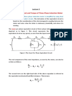 The Equivalent Circuit and Torque of Three-Phase Induction Motor