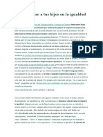 La Crianza de Los Niños y La Igualdad de Gènero