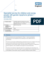 B1937 I Specialist Service For Children and Young People With Gender Dysphoria Phase 1 Providers 201022