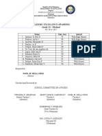 Awardees Grade 10 Michael