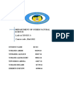 Department of Other Natural Science Lab Activity 3 Course Code Biol 1012