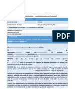 Carta de Compromiso y Recomendaciones Del Cuidador