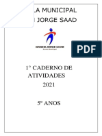 5ºs Anos - Caderno de Atividades - Fevereiro - 2021