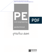 NCEES, CE PE Geotechnical Practice Exam, 2017 샘플