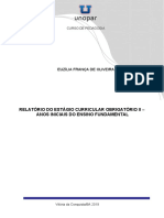 Relatório Do Estágio Curricular Obrigatório Ii - Anos Iniciais Do Ensino Fundamental