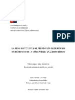 La Pena Sustitutiva de Prestación de Servicios en Beneficio de La Comunidad Análisis Crítico