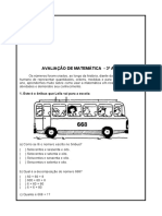 Avaliação de Matemática