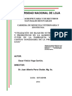 Utilización de Bloques Nutricionales y Probioticos en La Alimentación de Cuyes en La Parroquia Nambacola Canton Gonzanama de La Provincia de Loja