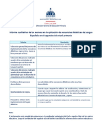 Esquema para El Informe de Implementación de Secuencia Didáctica de 2do Ciclo