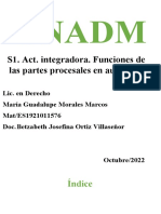 Unadm: S1. Act. Integradora. Funciones de Las Partes Procesales en Audiencia