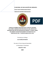 Microbiología Sector Secreción de Heridas y Tejidos, Sobre Aislamiento de Microorganismos Patógenos en Las Muestras de Piel y Tejidos Blandos