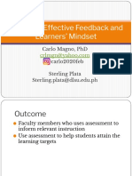 Providing Effective Feedback and Mindset