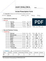 Revise Exercise Preesctiption Form