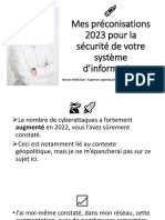 Préconisation 2023 Pour La Sécurité Du SI