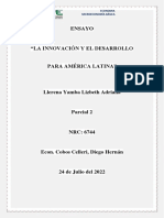 ENSAYO1 "La Innovación y El Desarrollo para América Latina".