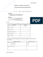 Quadratic Equations