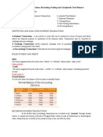 Analyzing Transactions, Recording, Posting and Unadjusted Trial Balance