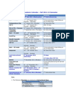 Modified Academic Calendar