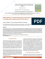 Relationship of Transformational Leadership, Organizational Learning and Organizational Performance (#352311) - 363200