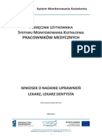 Podręcznik Użytkownika SMK - Wniosek o Nadanie Uprawnień Lekarz, Lekarz Dentysta