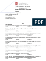 Sujet D'examen - 1 Session Semestres 1-3-5 Année Universitaire 2019-2020