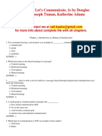 Test Bank For Let's Communicate, 1e by Douglas Fraleigh, Joseph Tuman, Katherine Adams Test Bank