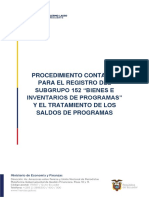 Procedimiento Contable para El Registro Del Subgrupo 152 Bienes e Inventarios de Programas y Su Tratamiento Actualizado 16.01.2023