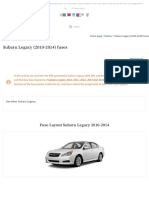 Fuse Box Diagram Subaru Legacy (2010-2014)