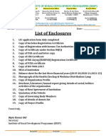 Irdp Letter Van Project List of Enclosures-01 2023