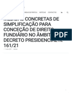 MEDIDAS CONCRETAS DE SIMPLIFICAÇÃO PARA CONCEÇÃO DE DIREITO FUNDIÁRIO NO ÂMBITO DO DECRETO PRESIDENCIAL N.º 161 - 21 - Oliveira & Associados